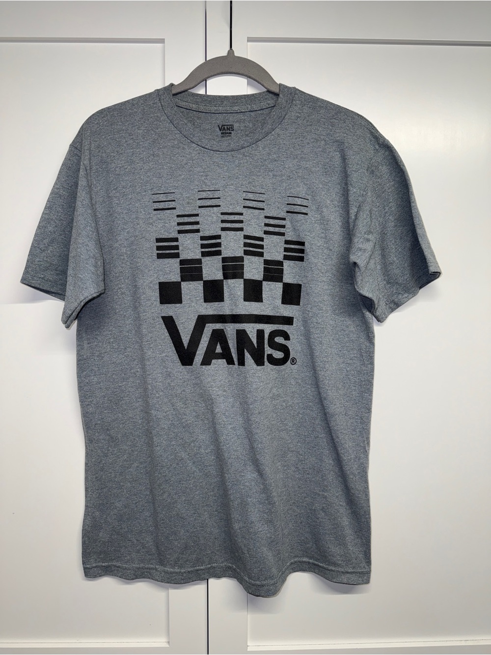 Vans Gray Short-Sleeve Check Logo Tee
